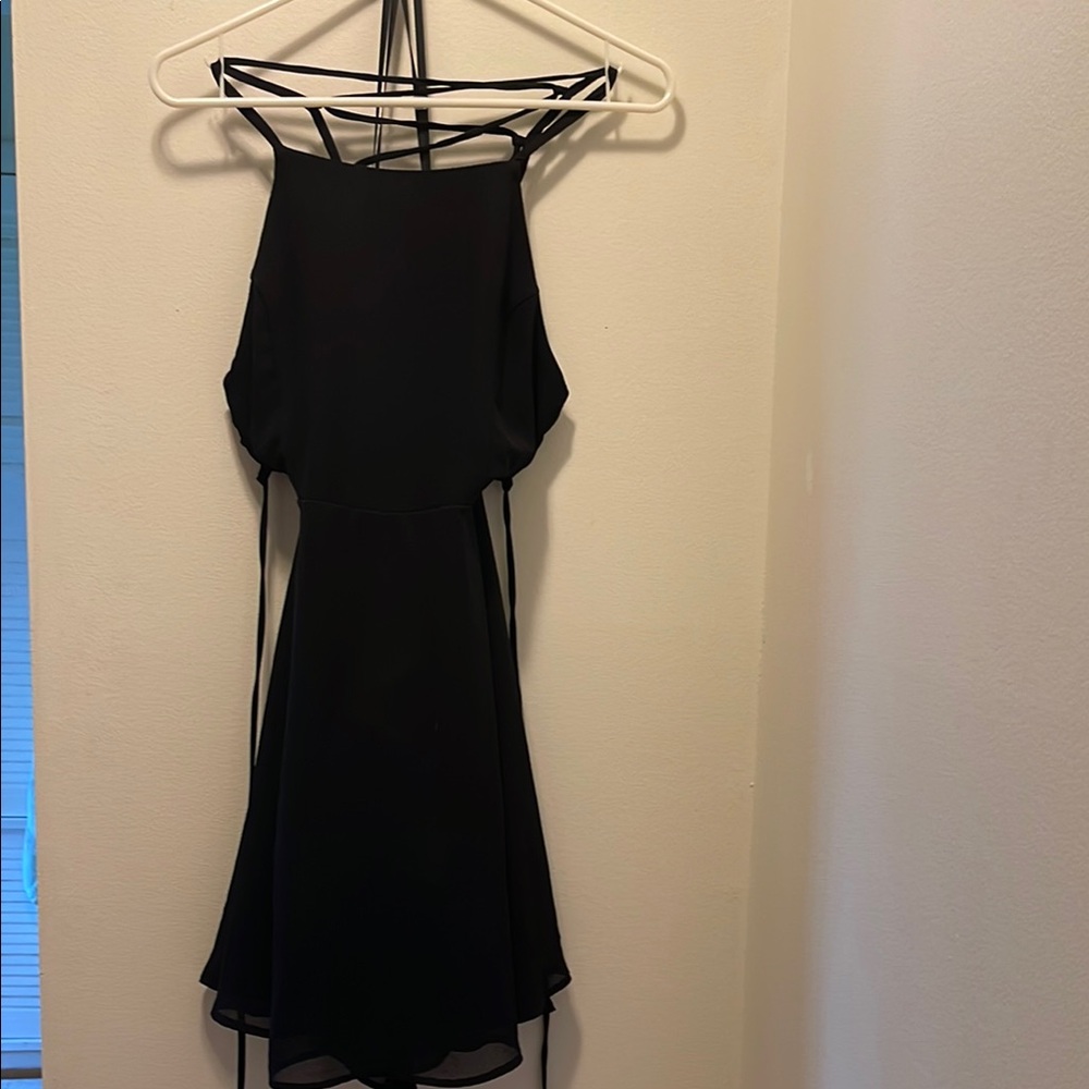 Elegant Black Halter Dress